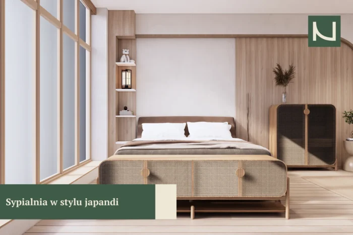 sypialnia w stylu japandi