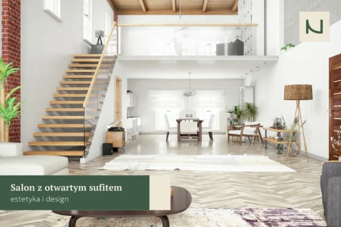 salon z otwartym sufitem