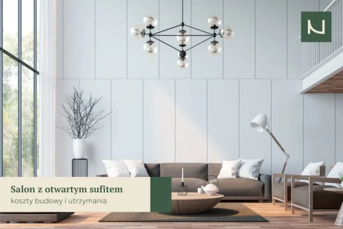 wysoki sufit nad salonem